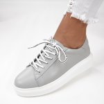 Pantofi Sport Piele Naturala Antalya Grey