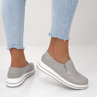 Pantofi Piele Naturala Hrisi Grey