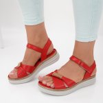 Sandale piele naturala Galafi Red