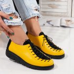 Pantofi Piele Naturala Erini Yellow