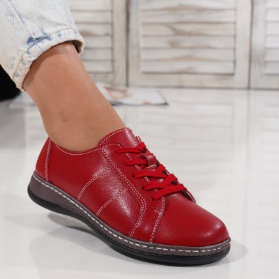 Pantofi Piele Naturala Kenia Red