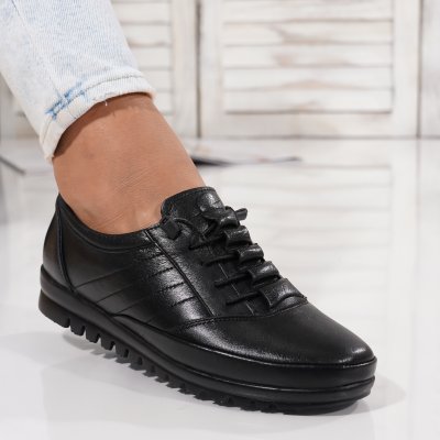 Pantofi Piele Naturala Nalon Black