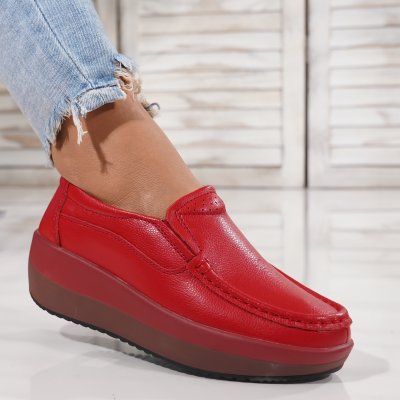 Pantofi Piele Naturala Sole Red