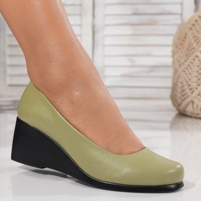 Pantofi Piele Naturala Veleno Green 