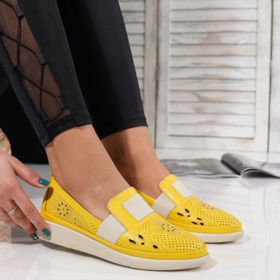 Pantofi Piele Naturala Misaki Yellow