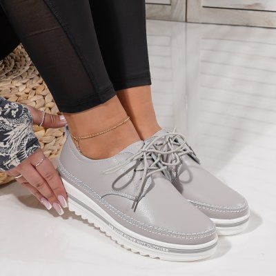 Pantofi Piele Naturala Turiam Grey