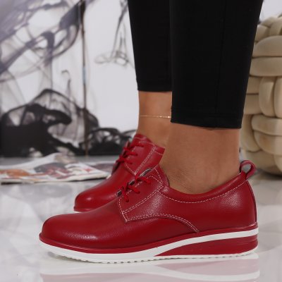 Pantofi Piele Naturala Zaneta Red
