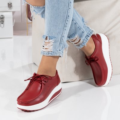 Pantofi Piele Naturala Relly5 Red