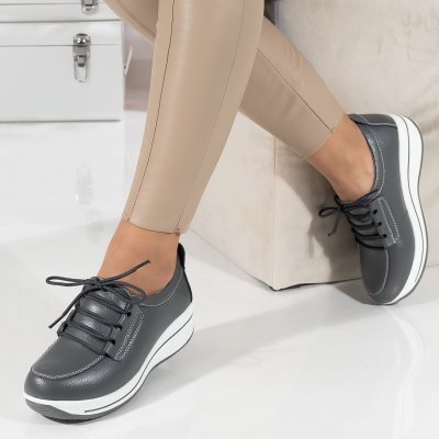 Pantofi Piele Naturala Alesia6 Grey