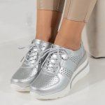 Pantofi Piele Naturala Ozon7 Silver 
