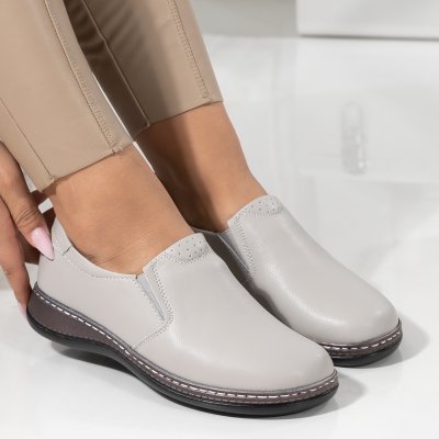 Pantofi Piele Naturala Coruna Grey